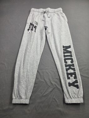 Disney Mickey Mouse Grey Fleece Jogger Sweatpants Women's Size Small S